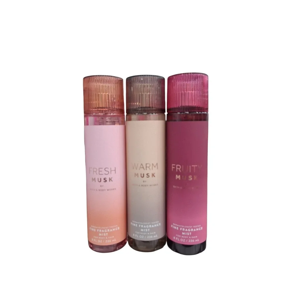 Limited Edition Bath & Body Works 3 pcs Bundle of Musk‎ Aroma Warm Fresh Fruity
